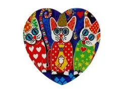 Love Hearts Ceramic Heart Coaster 10cm Cup Cakes -KITCHENWARE SHOP du0166 1