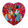 Love Hearts Ceramic Heart Coaster 10cm Zig Zag Zeb -KITCHENWARE SHOP du0170