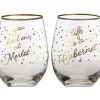 Celebrations Stemless Glass 500ML Set Of 2 You Had Me At Merlot/Life Is A Cabernet -KITCHENWARE SHOP fk0011