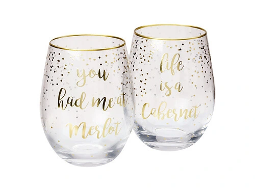 Celebrations Stemless Glass 500ML Set Of 2 Cabernet Merlot Gift Boxed 3 Celebrations Stemless Glass 500ML Set Of 2 Cabernet Merlot Gift Boxed