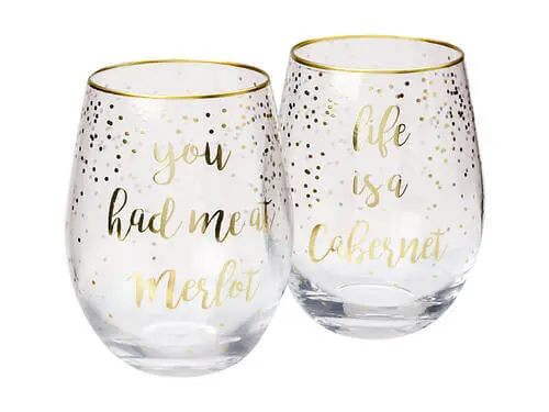 Celebrations Stemless Glass 500ML Set Of 2 Cabernet Merlot Gift Boxed 4 Celebrations Stemless Glass 500ML Set Of 2 Cabernet Merlot Gift Boxed - Image 2