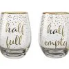 Celebrations Stemless Glass 500ML Set Of 2 Full Empty Gift Boxed -KITCHENWARE SHOP fk0028