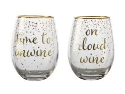 Celebrations Stemless Glass 500ML Set Of 2 Unwine Cloud Gift Boxed
