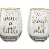 Celebrations Stemless Glass 500ML Set Of 2 Wine Laugh Gift Boxed 1 Celebrations Stemless Glass 500ML Set Of 2 Wine Laugh Gift Boxed -KITCHENWARE SHOP fk0031