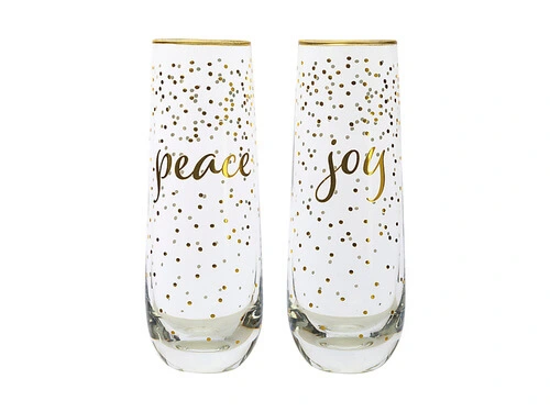 Celebrations Stemless Flute 300ML Set Of 2 Joy Peace Gift Boxed 3 Celebrations Stemless Flute 300ML Set Of 2 Joy Peace Gift Boxed