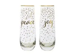 Celebrations Stemless Flute 300ML Set Of 2 Joy Peace Gift Boxed 7 Celebrations Stemless Flute 300ML Set Of 2 Joy Peace Gift Boxed -KITCHENWARE SHOP fk0073 2