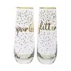 Celebrations Stemless Flute 300ML Set Of 2 Sparkles Glitter Gift Boxed -KITCHENWARE SHOP fk0075
