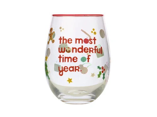 Kasey Rainbow Sparkly Season Stemless Glass 500ML Red Gift Boxed 3 Kasey Rainbow Sparkly Season Stemless Glass 500ML Red Gift Boxed