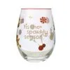 Kasey Rainbow Sparkly Season Stemless Glass 500ML Pink Gift Boxed -KITCHENWARE SHOP fk0077
