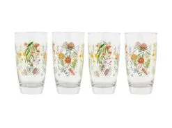 Royal Botanic Gardens Native Blooms Glass Tumbler 400ML Set Of 4 Gift Boxed