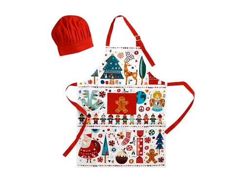 Festive Friends Children's Apron & Chef Hat Set 3 Festive Friends Children's Apron & Chef Hat Set