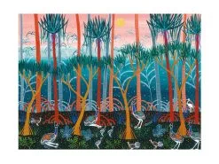 Melanie Hava Jugaig-Bana-Wabu Tea Towel 50x70cm Cassowaries