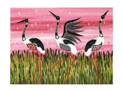 Melanie Hava Jugaig-Bana-Wabu Tea Towel 50x70cm Jabirus Pink