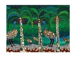 Melanie Hava Jugaig-Bana-Wabu Tea Towel 50x70cm Cassowaries Home