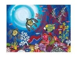 Melanie Hava Jugaig-Bana-Wabu Tea Towel 50x70cm Reef Wonderland