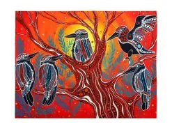 Melanie Hava Journeys Tea Towel 50x70cm Kookaburras