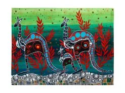 Melanie Hava Journeys Tea Towel 50x70cm Kangaroos