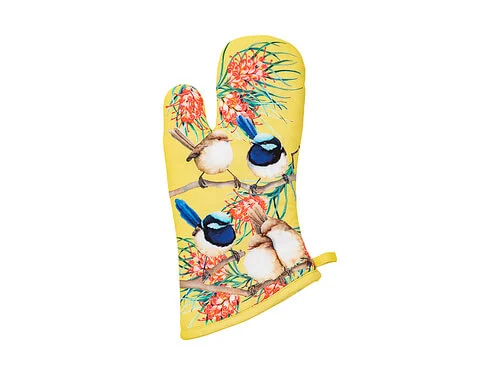 Katherine Castle Bird Talk Oven Mitt Superb Fairy-wrens 3 Katherine Castle Bird Talk Oven Mitt Superb Fairy-wrens