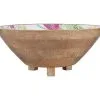 Royal Botanic Gardens Native Blooms Footed Bowl Wood Enamel 30x12.5cm -KITCHENWARE SHOP gx0663