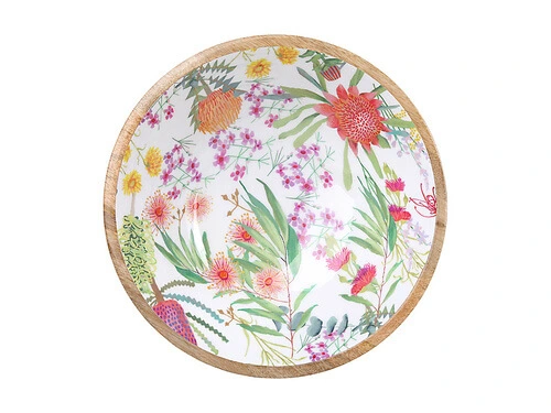 Royal Botanic Gardens Native Blooms Footed Bowl Wood Enamel 30x12.5cm 5 Royal Botanic Gardens Native Blooms Footed Bowl Wood Enamel 30x12.5cm - Image 3