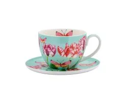 Gabby Malpas Posey Breakfast Cup & Saucer 400ML Tulip Love Gift Boxed