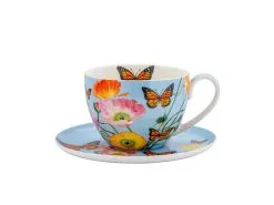 Gabby Malpas Posey Breakfast Cup & Saucer 400ML Field Of Poppies Gift Boxed