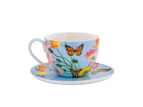 Gabby Malpas Posey Breakfast Cup & Saucer 400ML Field Of Poppies Gift Boxed 4 Gabby Malpas Posey Breakfast Cup & Saucer 400ML Field Of Poppies Gift Boxed - Image 2