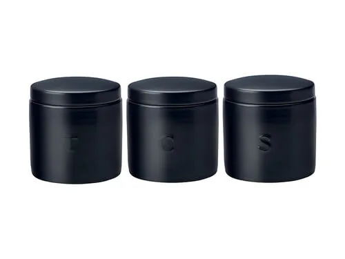 Epicurious Canister 600ML Set Of 3 Black Gift Boxed 3 Epicurious Canister 600ML Set Of 3 Black Gift Boxed