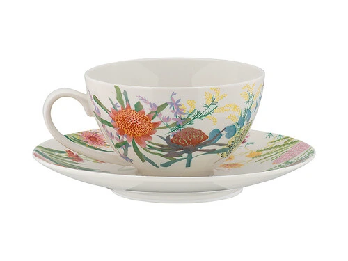 Royal Botanic Gardens Native Blooms Coupe Cup & Saucer 200ML 4 Royal Botanic Gardens Native Blooms Coupe Cup & Saucer 200ML - Image 2