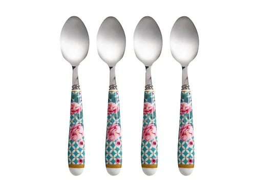 Teas & C's Silk Road Teaspoon Set Of 4 Aqua Gift Boxed 3 Teas & C's Silk Road Teaspoon Set Of 4 Aqua Gift Boxed