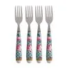 Teas & C's Silk Road Cake Fork Set Of 4 Aqua Gift Boxed 2 Teas & C's Silk Road Cake Fork Set Of 4 Aqua Gift Boxed -KITCHENWARE SHOP iz0023