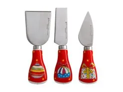 Donna Sharam Wonderland Cheese Knife Set 3pc Red Gift Boxed
