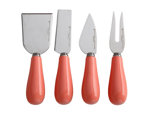 Mezze Cheese Knife Set 4pc Coral Gift Boxed 3 Mezze Cheese Knife Set 4pc Coral Gift Boxed