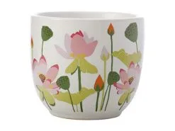 Royal Botanic Gardens Victoria Lotus Planter Pot 12cm White -KITCHENWARE SHOP kp0007 2