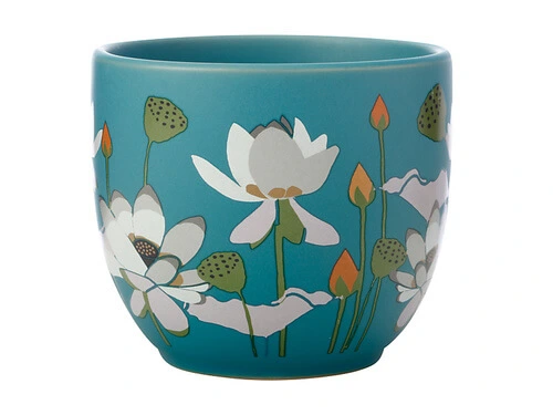 Royal Botanic Gardens Victoria Lotus Planter Pot 12cm Aqua 3 Royal Botanic Gardens Victoria Lotus Planter Pot 12cm Aqua