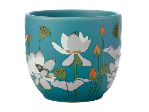 Royal Botanic Gardens Victoria Lotus Planter Pot 12cm Aqua 5 Royal Botanic Gardens Victoria Lotus Planter Pot 12cm Aqua - Image 3