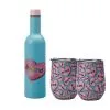 Kasey Rainbow Double Wall Insulated Wine Set 3pc Be Kind Gift Boxed -KITCHENWARE SHOP lb0009