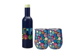 Kasey Rainbow Be Kind Double Wall Insulated Wine Set 3pc Good Gift Boxed