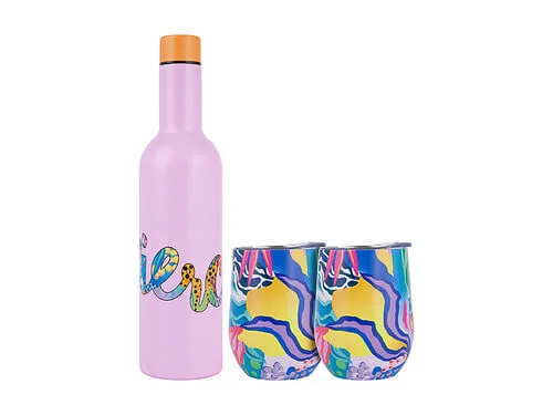 Kasey Rainbow Be Fierce Double Wall Insulated Wine Set Fierce 3pc Gift Boxed 3 Kasey Rainbow Be Fierce Double Wall Insulated Wine Set Fierce 3pc Gift Boxed