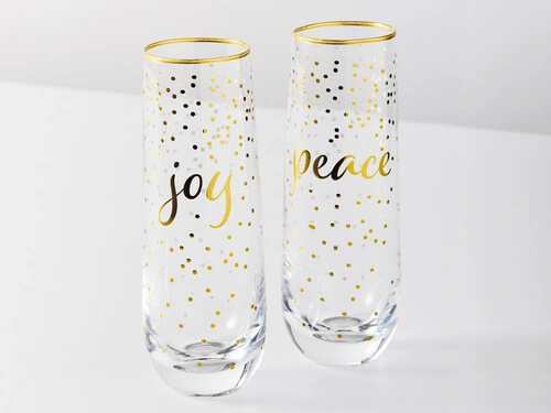 Celebrations Stemless Flute 300ML Set Of 2 Joy Peace Gift Boxed 4 Celebrations Stemless Flute 300ML Set Of 2 Joy Peace Gift Boxed - Image 2