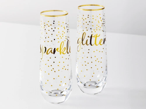 Celebrations Stemless Flute 300ML Set Of 2 Sparkles Glitter Gift Boxed 4 Celebrations Stemless Flute 300ML Set Of 2 Sparkles Glitter Gift Boxed - Image 2