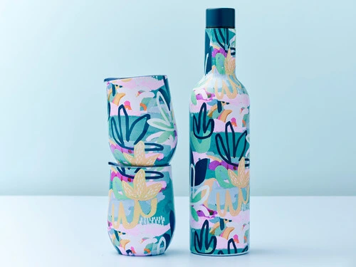 Rach Jackson Rock Garden Double Wall Insulated Wine Set 3pc Gift Boxed 4 Rach Jackson Rock Garden Double Wall Insulated Wine Set 3pc Gift Boxed - Image 2