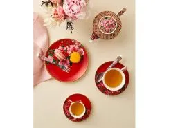 Teas & C's Silk Road Teaspoon Set Of 4 Cherry Red Gift Boxed -KITCHENWARE SHOP teas cs silk road teapot plate red